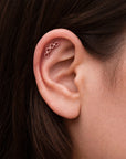 BELCHER TRIPLE - 18k Red Gold Piercing Stud