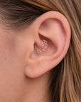 BELCHER TRIPLE FACE - Anneau de Piercing Or Rose 18k