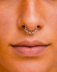 BELCHER TRIPLE FACE - Anneau de Piercing Or Rose 18k
