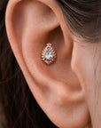 BIG AREDRANE - 18k Rose Gold & Topaz Piercing Stud