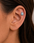 BIG AREDRANE - 18k White Gold & Topaz Piercing Stud