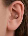 BIG JUDY - 18k Rose Gold & Fresh Water Pearl Piercing Stud