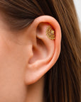BIG NEKHEKH TEXTURED - 18k Yellow Gold Piercing Stud