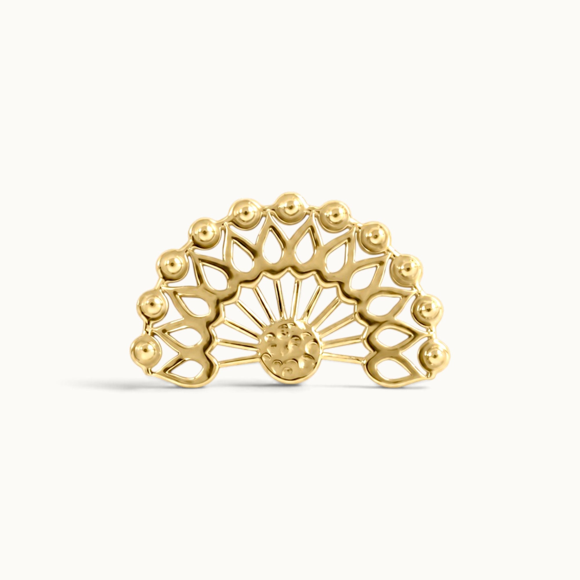 BIG NEKHEKH TEXTURED - 18k Yellow Gold Piercing Stud
