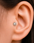 BIG ROMY - Piercing Perle D'eau Douce et or Gris 18k