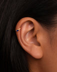 BIG VALENTINO - Anneau de piercing Lapis Lazuli et Or Jaune 18k