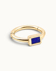 BIG VALENTINO - Anneau de piercing Lapis Lazuli et Or Jaune 18k
