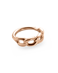 Chunky and bold cuban link piercing ring in 18k rose gold