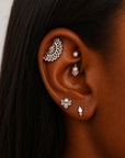 SITA - 18k White Gold & Fresh Water Pearls Rook Piercing