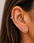 LOLA - 18k White Gold & Diamond Piercing Ring