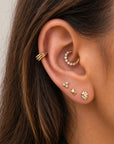 LOLA - Anneau de Piercing Diamant et Or Jaune 18k  