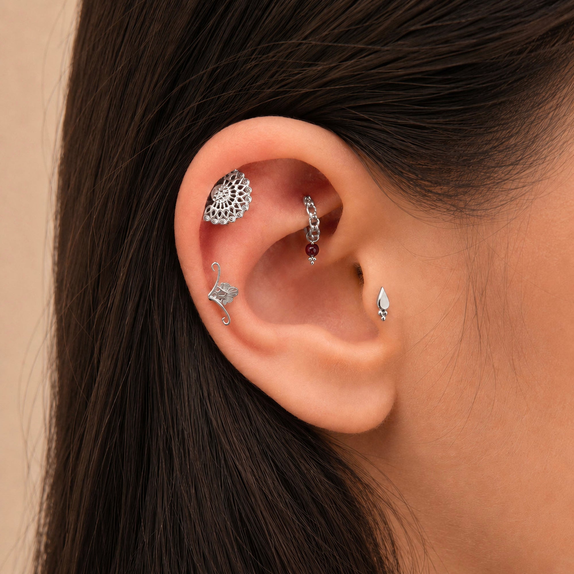 BELCHER DOUBLE - 18k White Gold Piercing Ring
