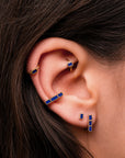 BIG VALENTINO - Anneau de piercing Lapis Lazuli et Or Jaune 18k