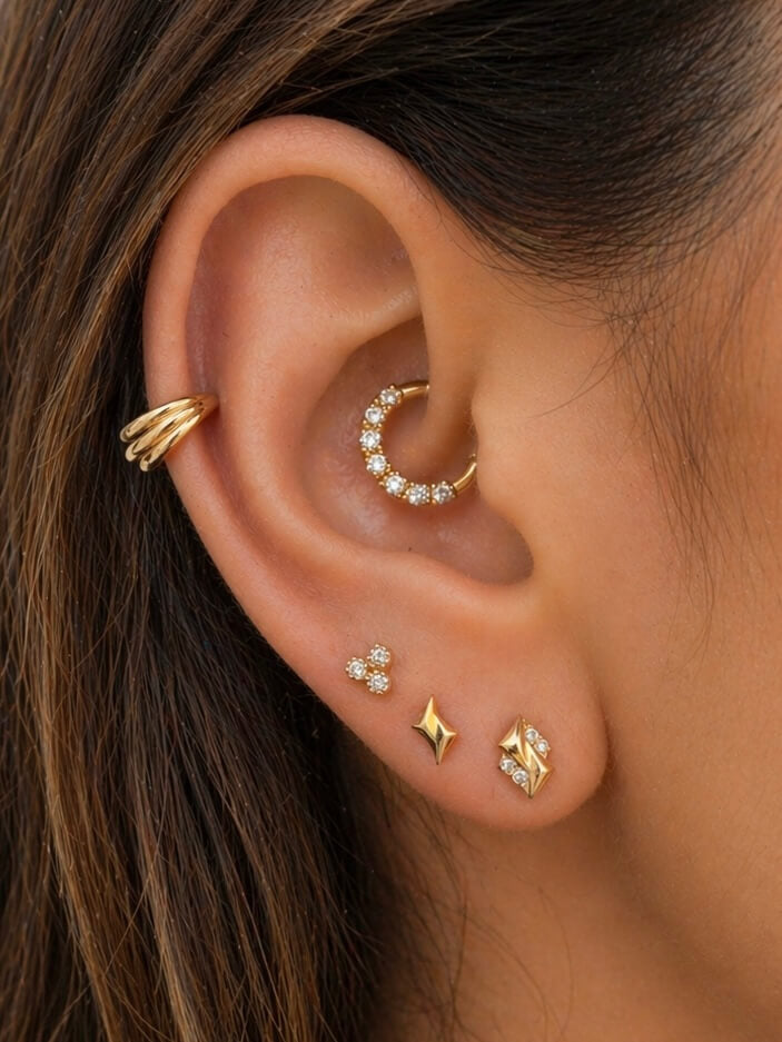 18K Gold Piercing Jewelry | SÉBASTIENNE JEWELRY Luxury Body Jewelry