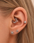 BIG JUDY - Piercing Perle D'eau Douce et Or Gris 18k
