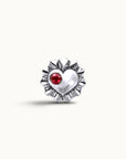 JUDITH - 18k White Gold & Garnet Piercing Stud