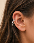 KAHENA - 18k White Gold & Fresh Water Pearls Piercing Ring