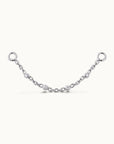 18k gold chain piercing jewelry with diamonds, for ear, nose, or navel, handmade luxury body adornment