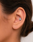 LIL AREDRANE - Piercing Topaze et Or Gris 18k    
