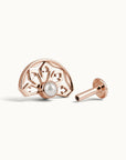 LIL CHARLES - Piercing Perle D'eau Douce et Or Rose 18k 