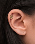 LIL CHARLES TEXTURED - 18k Yellow Gold Piercing Stud