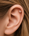 LIL JUDY -Piercing Perle D'eau Douce et Or Rose 18k  