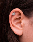 LIL NEKHEKH TEXTURED - 18k White Gold Piercing Stud