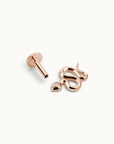 Rose gold snake ear piercing with diamond eye, luxury 18k gold body jewelry for elegant style