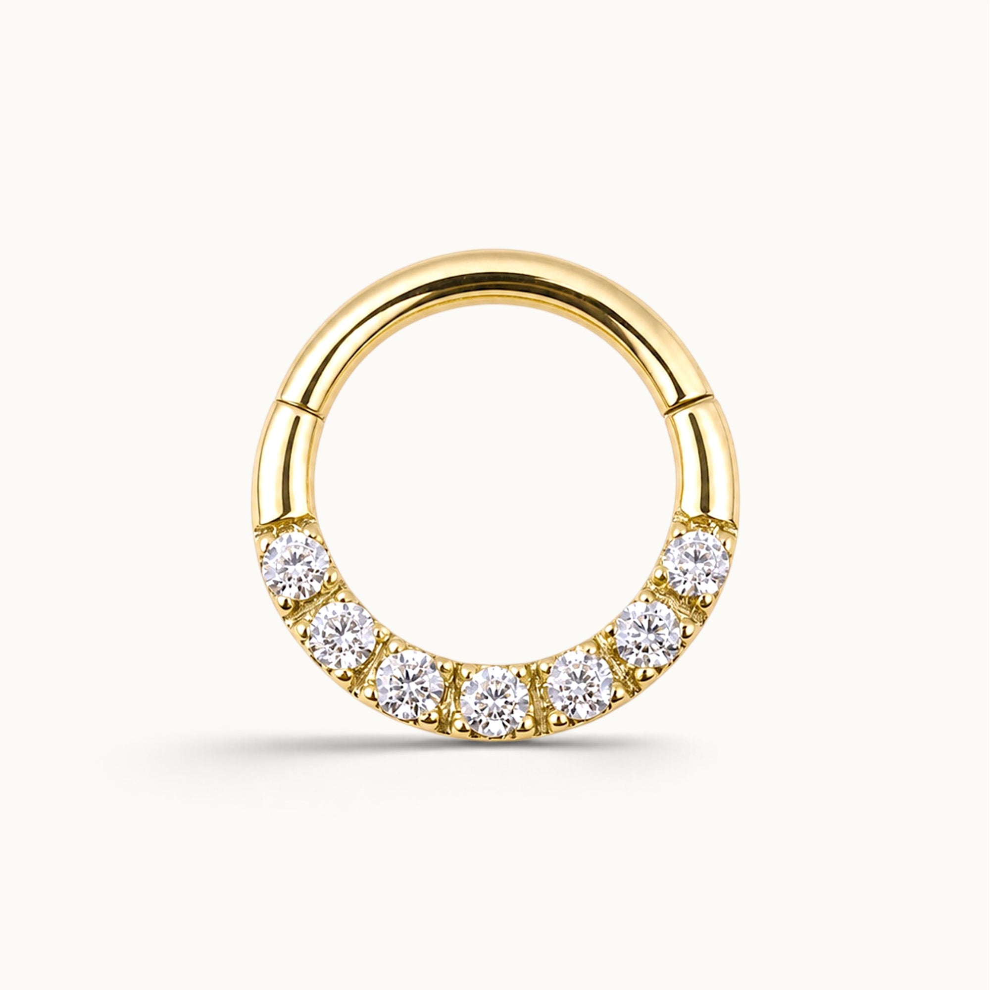 LOLA - 18k Yellow Gold &amp; Diamond Piercing Ring