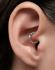 LOUISE FACE - 18k White Gold & Fresh Water Pearl Piercing Ring