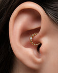 LOUISE FACE - Anneau de Piercing Perle D'eau Douce et Or Jaune 18k