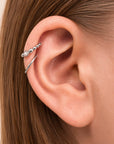 LOUISE - 18k White Gold & Fresh Water Pearl Piercing Ring
