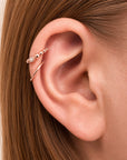 LOUISE - 18k Rose Gold & Fresh Water Pearl Piercing Ring