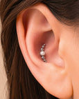 LOUISETTE - Piercing Perle D'eau Douce et Or Gris 18k 