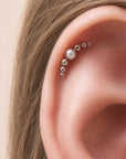 LOUISETTE - Piercing Perle D'eau Douce et Or Gris 18k 