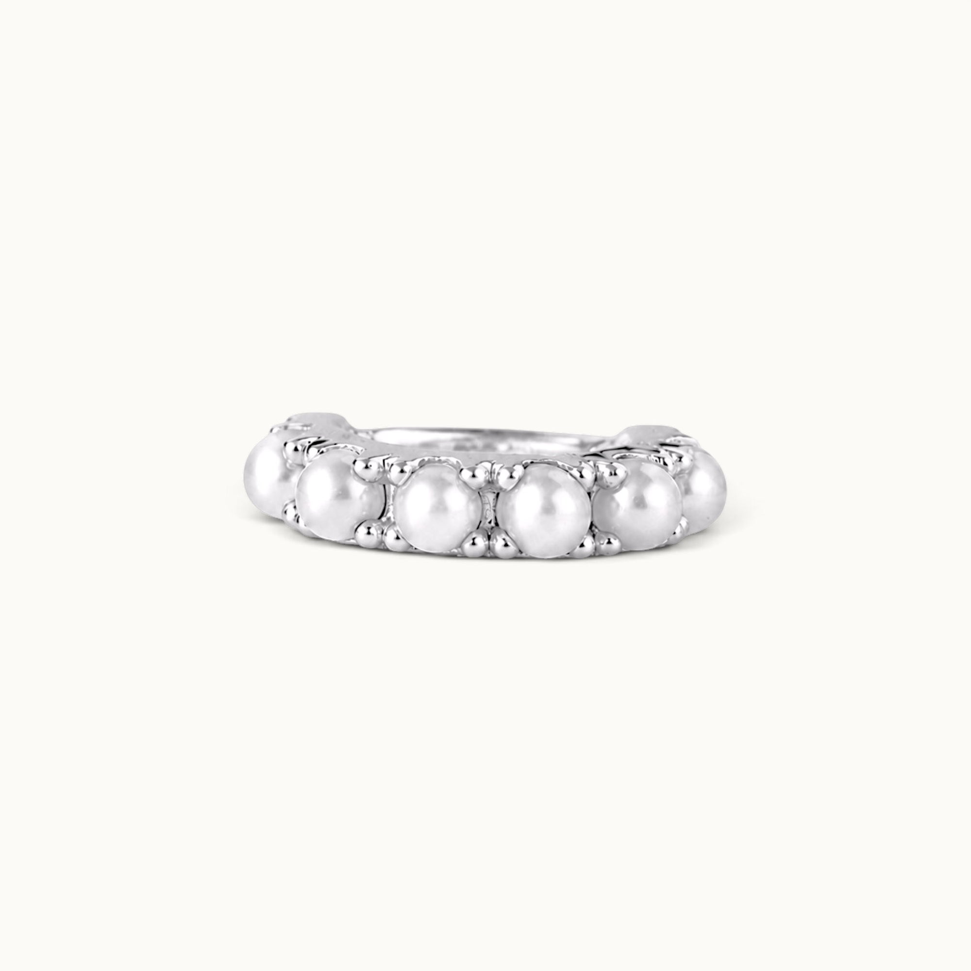 18k gold ring with pearls, luxury piercing jewelry for ear, nose, navel, handmade in France