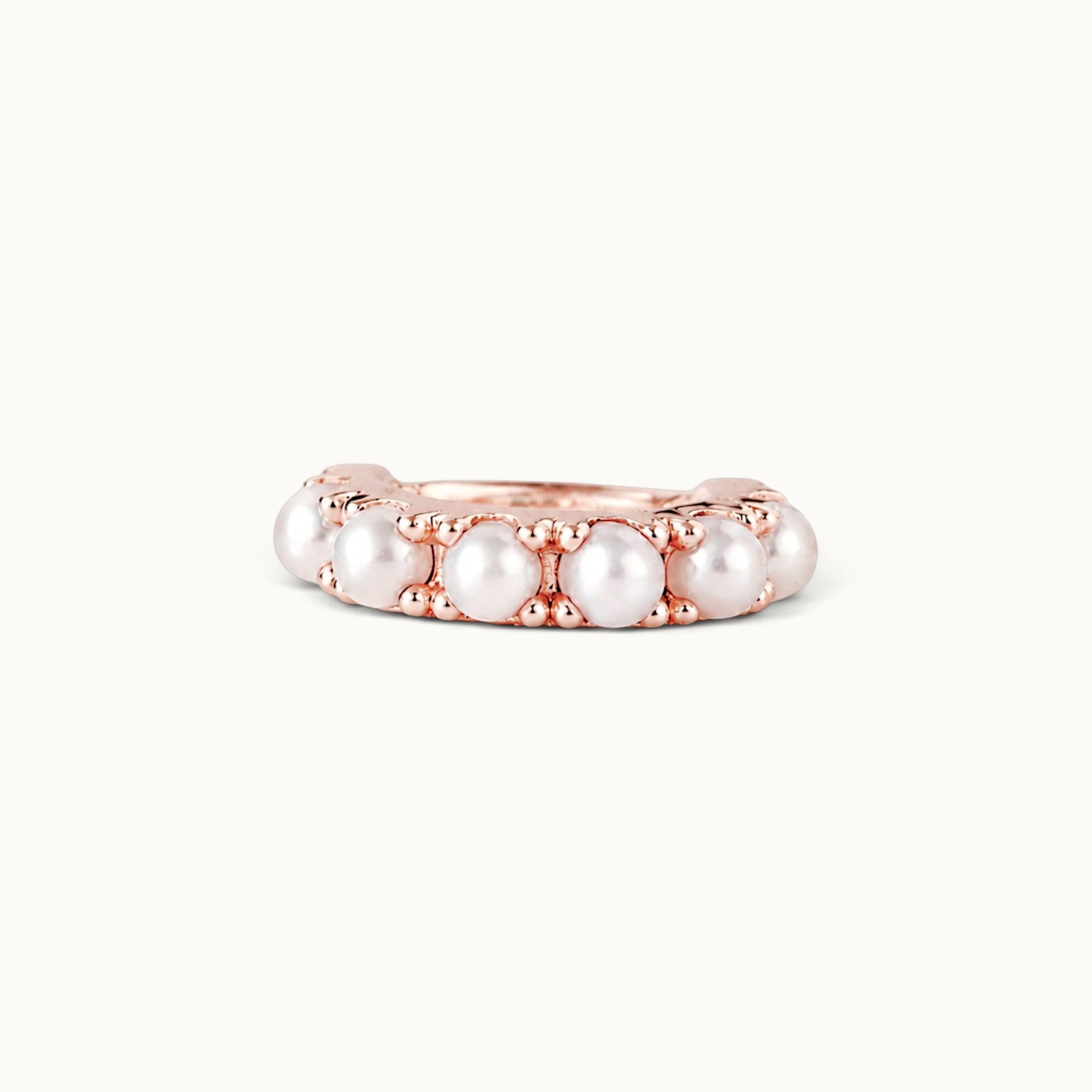 Rose gold ring with pearls, luxury 18k gold piercing jewelry for ear, nose, navel