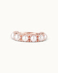 Rose gold ring with pearls, luxury 18k gold piercing jewelry for ear, nose, navel