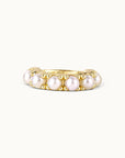 18k gold ring with pearls, luxury piercing jewelry for ear, nose, or navel, handmade in France