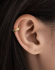 18k gold ear cuff with geometric links, luxury piercing jewelry for cartilage, handmade in France