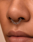 MARINE FACE - Anneau de Piercing Or Gris 18k