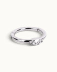 18k gold piercing ring with oval diamond, luxury body jewelry for ear or nose