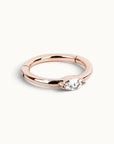 18k rose gold piercing ring with oval diamond, luxury body jewelry for ear or nose