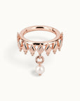 NOUR - Anneau de Piercing Perle D'eau Douce et Or Rose 18k