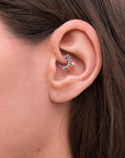 NOUR FACE - 18k White Gold & Fresh Water Pearl Piercing Ring