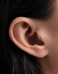 18k gold geometric ear piercing stud, minimalist luxury body jewelry for elegant style