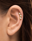 ROSA - Piercing Perles D'eau Douces et Or Jaune 18k  