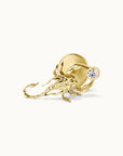 18k gold scorpion piercing jewelry with diamond accent, luxury body jewelry for ear or nose