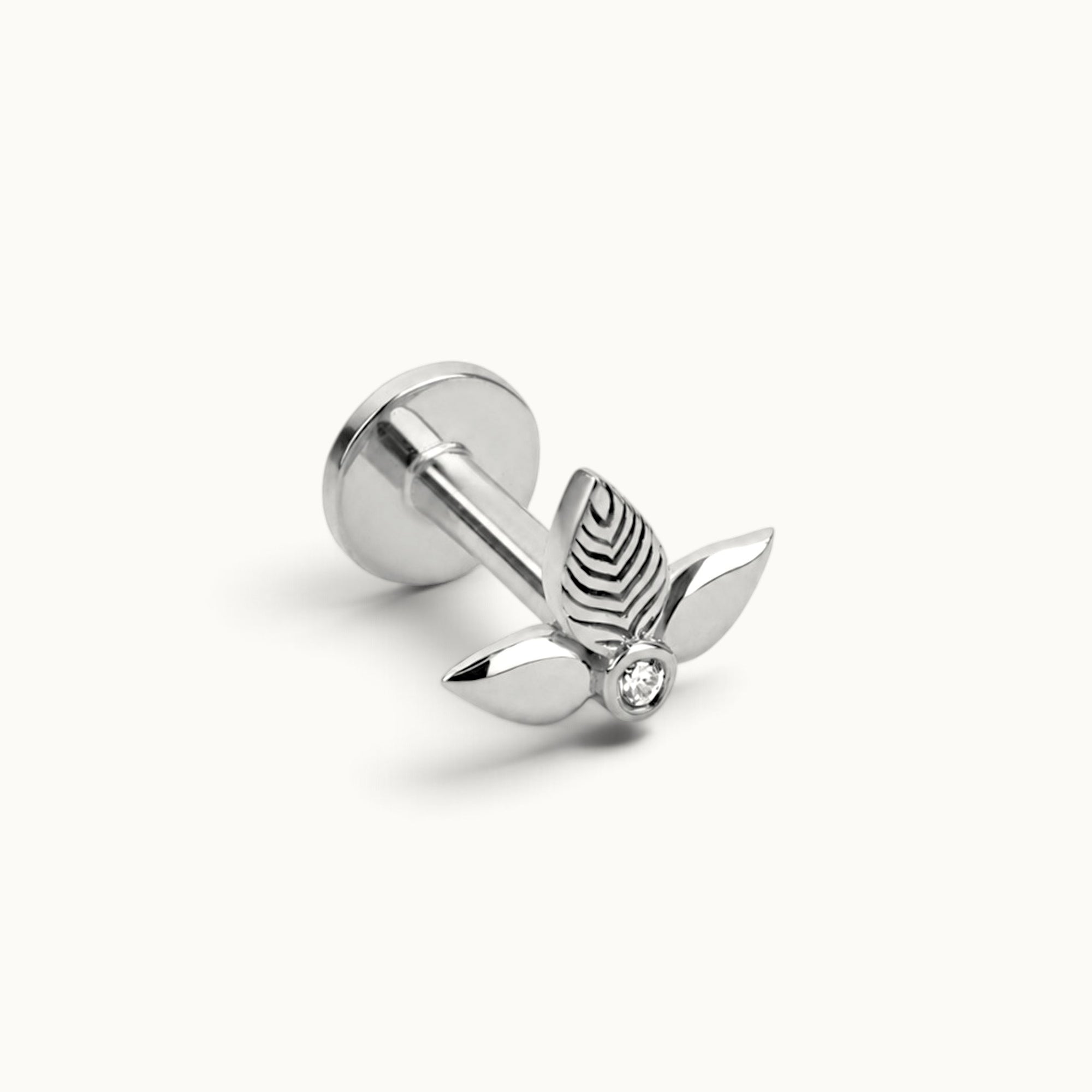 18k gold butterfly ear piercing with diamond accent, luxury body jewelry for elegant style