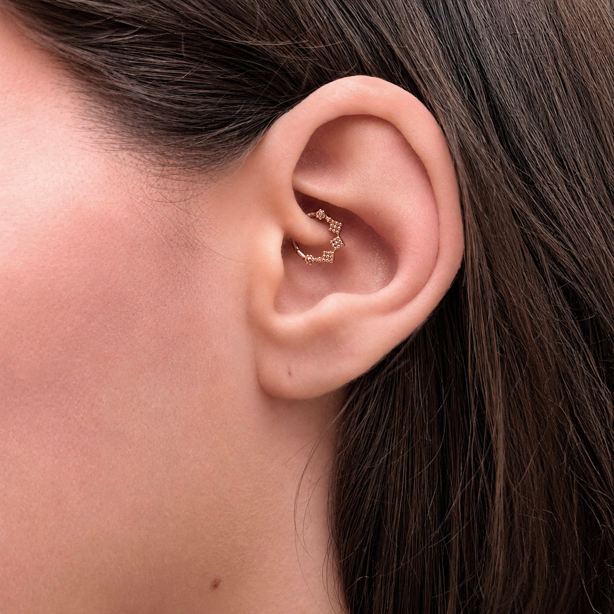 YAHYA FACE  - 18k Rose Gold Piercing Ring